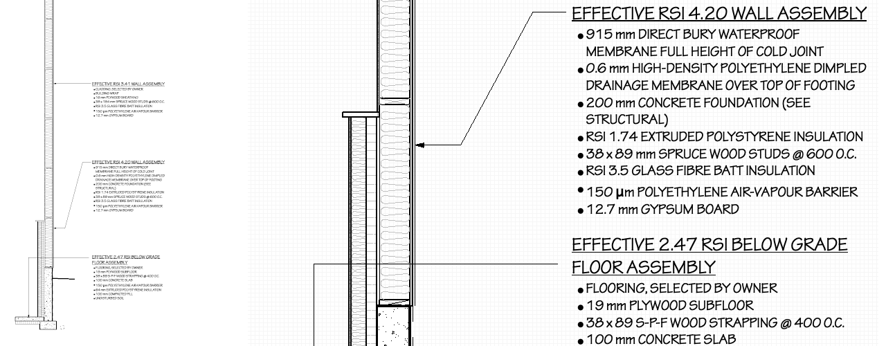 Wall Assembly with Thermal Calculations